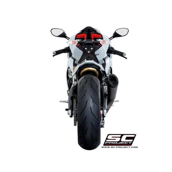 SC-PROJECT S1 MUFFLER TITANIUM WITH CARBON FIBER END CAP FOR DUCATI 959 PANIGALE 2016-2019 PART # D20-T41T
