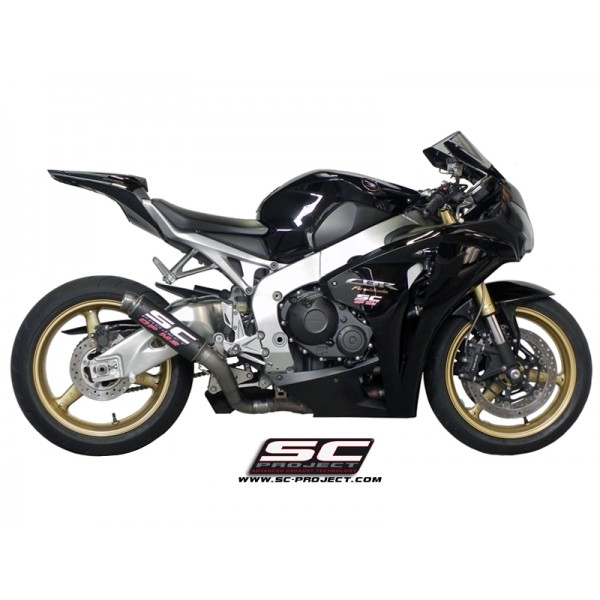SC-PROJECT CARBON FIBER WITH CNC-MACHINED EXIT PIPE EXHAUST FOR HONDA CBR1000RR 2008-2013 PART # H04-T18C