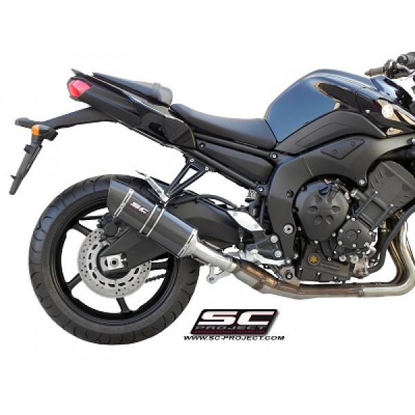 SC-PROJECT CARBON FIBER WITH CARBON CAP OVAL SILENCER FOR YAMAHA FZ8 2010-2016 PART # Y10-12C