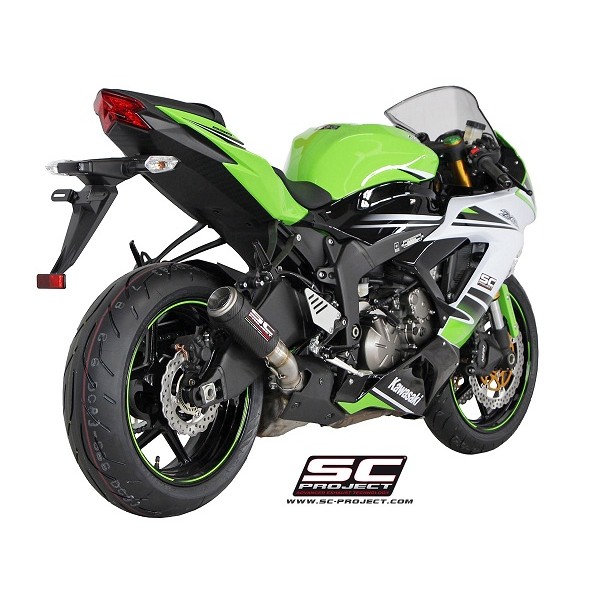 SC-PROJECT CR-T SILENCER CARBON FIBER FOR KAWASAKI NINJA ZX-6R 2013-2017 PART # K16-38C