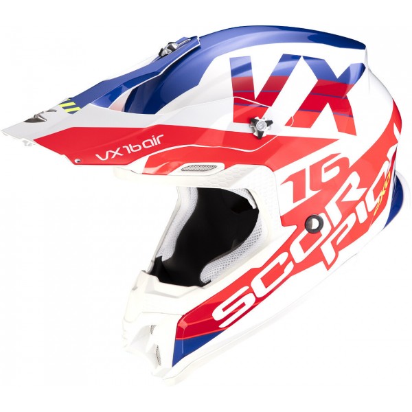 SCORPION EXO VX-16 AIR X-TURN WHITE RED HELMET