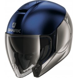 Shark Citycruiser Dual Blank Mat Silver Blue Silver Helmet