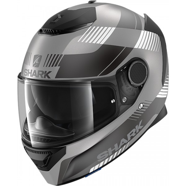 Shark Spartan Strad Mat Anthracite Black Silver Helmet