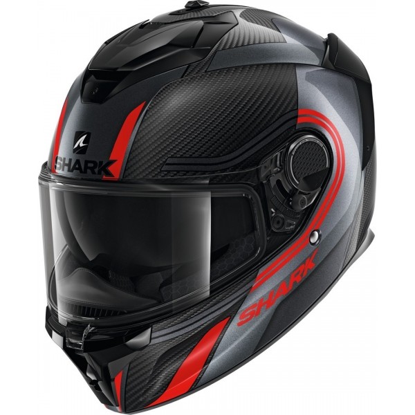 Shark Spartan GT Carbon Tracker Carbon Anthracite Red Helmet