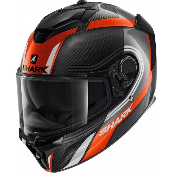 Shark Spartan GT Carbon Tracker Carbon Anthracite White Helmet