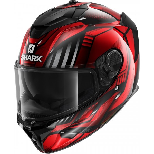 Shark Spartan GT Replikan Black Chrom Red Helmet