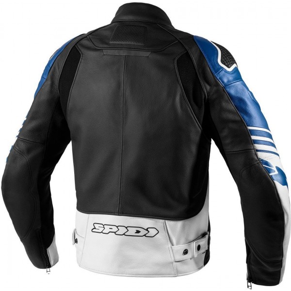 Spidi Track Warrior Leather Black Blue Jacket