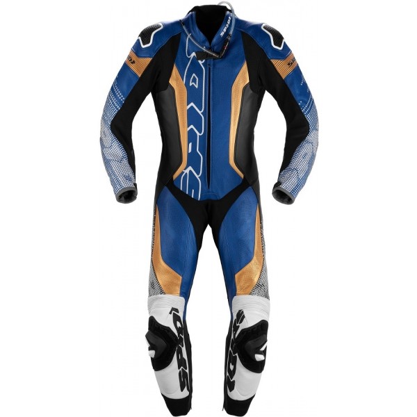 Spidi Supersonic Perforated Pro Leather Blue Gold Suit