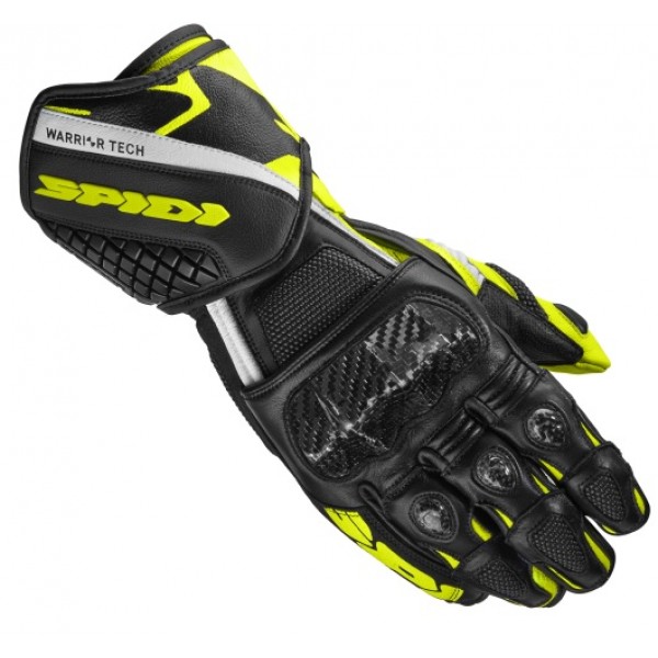 Spidi Carbo 5 Leather Black Fluo Yellow Gloves