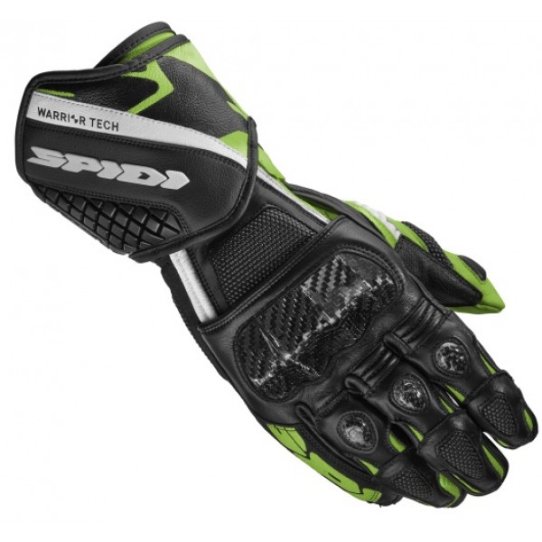 Spidi Carbo 5 Leather Black Green Gloves