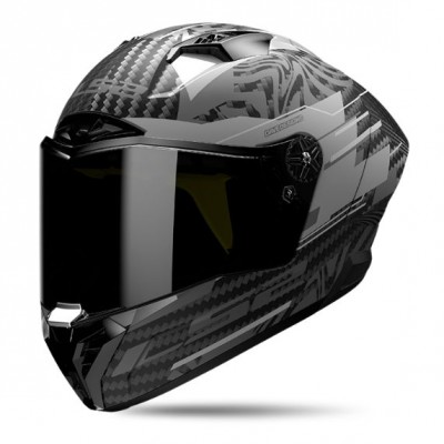 LS2 FF805 THUNDER CARBON GP AERO POLAR BLACK MATT HELMET