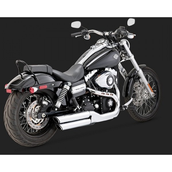 Vance & Hines Twin Slash 3 inch Slip-ons Chrome Exhaust For Harley Davidson Dyna Part # 16845