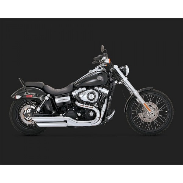 Vance & Hines Twin Slash 3 inch Slip-ons Chrome Exhaust For Harley Davidson Dyna Part # 16845