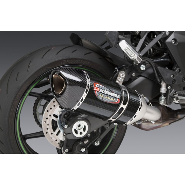 Yoshimura Alpha Stainless Slip-on EXhaust With Carbon Fiber For Kawasaki Ninja 1000SX 2020-2024 Part # 14161BP220