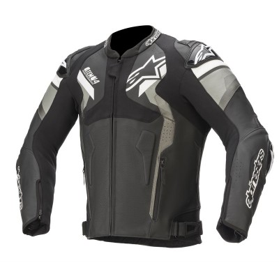 ALPINESTARS ATEM V4 LEATHER BLACK GRAY WHITE JACKET