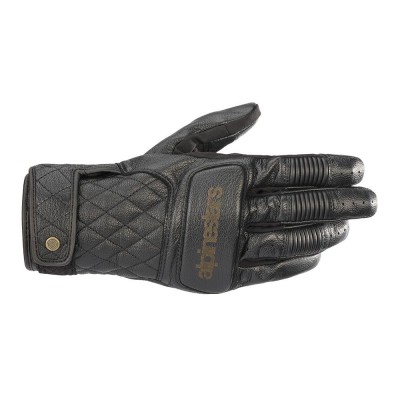 ALPINESTARS BRASS BLACK LEATHER GLOVES