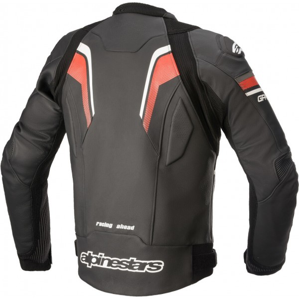 ALPINESTARS GP PLUS R V3 RIDEKNIT LEATHER BLACK WHITE BRIGHT RED JACKET