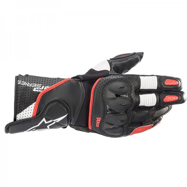 ALPINESTARS SP-2 V3 BLACK WHITE BRIGHT RED GLOVES