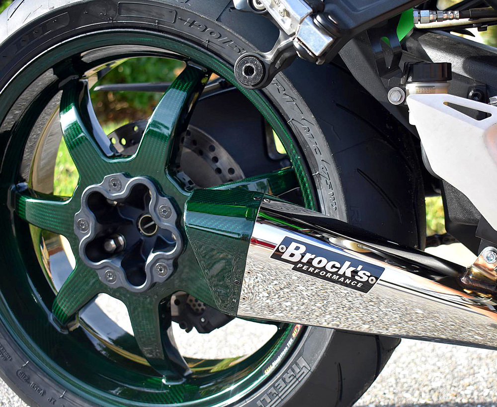 Brocks PentaCarbon Full System With 15" Polished Muffler For Kawasaki