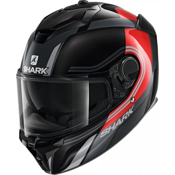 Shark Spartan GT Tracker Black Red Silver Helmet
