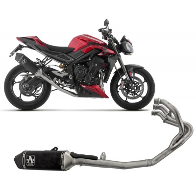 ARROW VELOCE DARK ALUMINIUM EURO5 COMPLETE SYSTEM FOR TRIUMPH STREET TRIPLE 765 RS 2023-2024 PART # 71505VAN