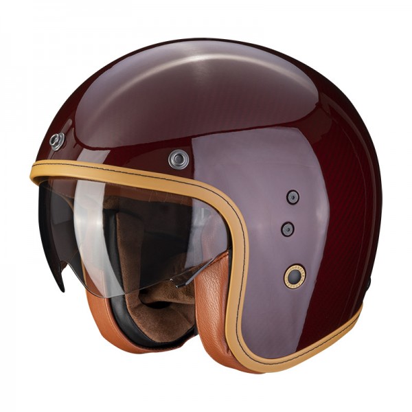 SCORPION BELFAST EVO CARBON SOLID RED HELMET