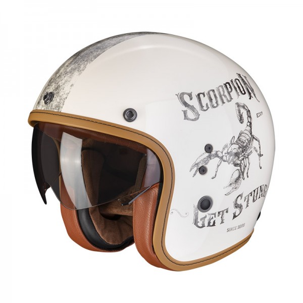 SCORPION BELFAST EVO PIQUE BEIGE BLACK HELMET