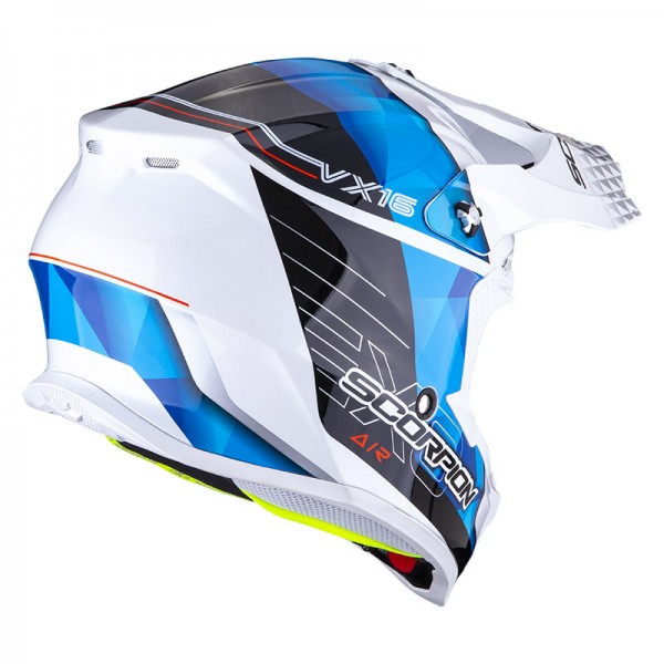 SCORPION EXO VX-16 AIR GEM WHITE BLUE HELMET