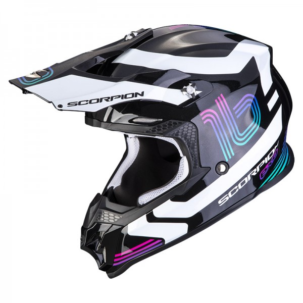 SCORPION EXO VX-16 AIR TUB BLACK WHITE HELMET