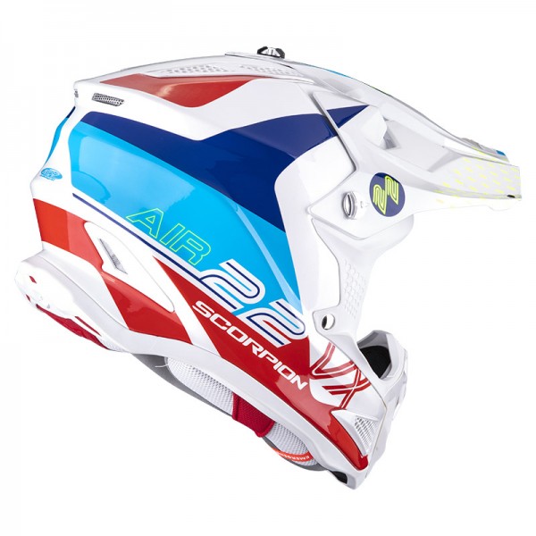 SCORPION EXO VX-22 AIR ARES WHITE BLUE RED HELMET