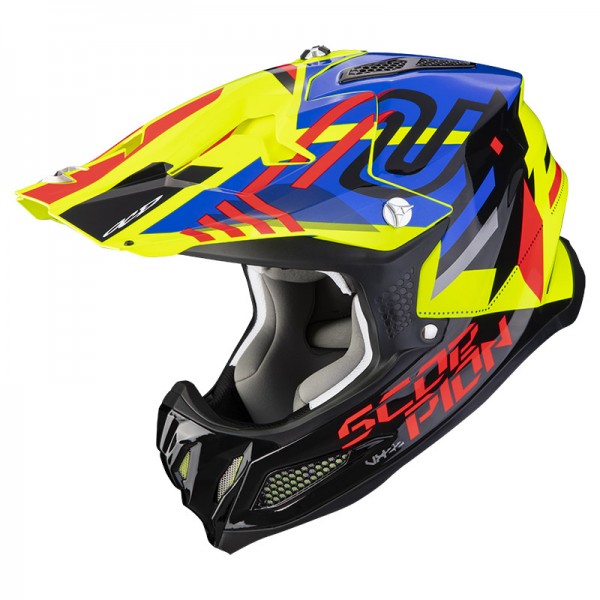 SCORPION EXO VX-22 AIR NEOX YELLOW BLUE RED HELMET