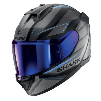 SHARK D-SKWAL 3 SIZLER MAT ANTHRACITE BLUE HELMET