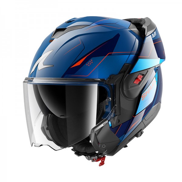 SHARK OXO MEKARIUM MODULAR BLUE HELMET SHARK OXO MEKARIUM MODULAR BLUE HELMET