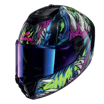 SHARK SPARTAN RS SHAYTAN GREEN PURPLE HELMET