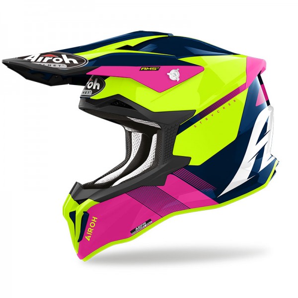 AIROH STRYCKER BLAZER BLUE PINK GLOSS HELMET
