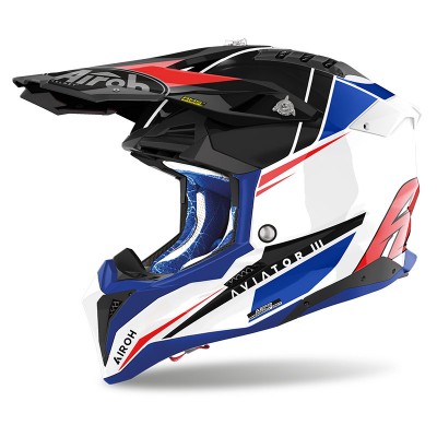 Airoh Aviator 3 Push Blue Red Helmet