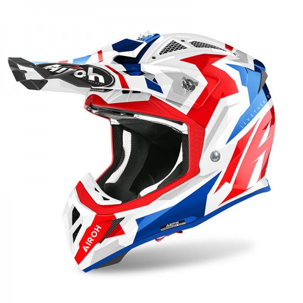 Airoh Aviator Ace Swoop Red Blue Helmet