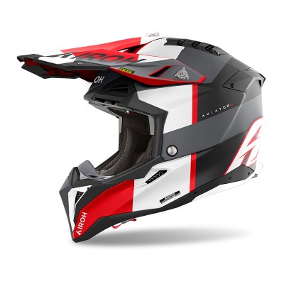 AIROH AVIATOR 3 MONARCH GREY RED MATT HELMET