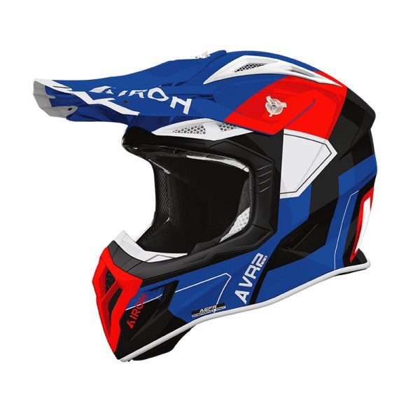 AIROH AVIATOR ACE 2 SHIELD BLUE RED HELMET