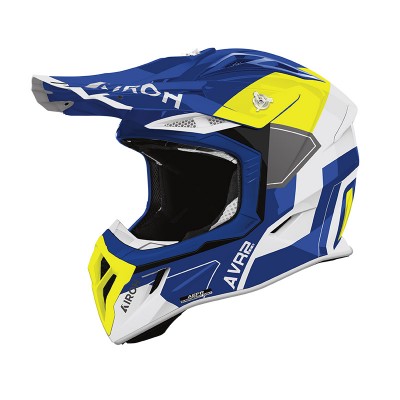 AIROH AVIATOR ACE 2 SHIELD BLUE YELLOW HELMET