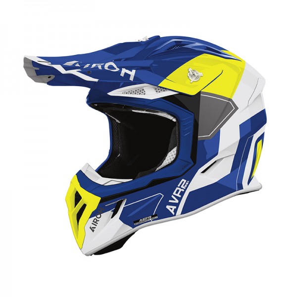 AIROH AVIATOR ACE 2 SHIELD BLUE YELLOW HELMET