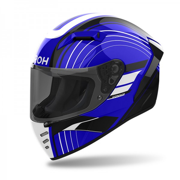 AIROH CONNOR ACHIEVE BLUE GLOSS FULL FACE HELMET