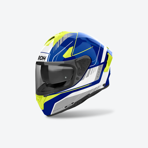 AIROH SPARK 2 CHRONO BLUE/YELLOW GLOSS  HELMET