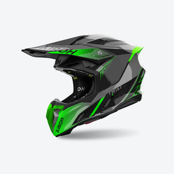 AIROH TWIST 3 SHARD GREEN GLOSS HELMET