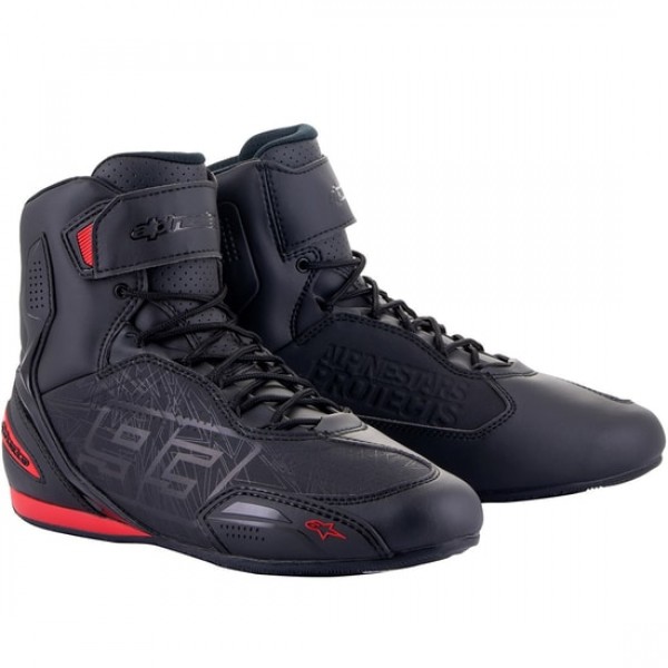 ALPINESTARS AUSTIN BLACK BRIGHT RED BOOTS