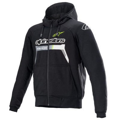 ALPINESTARS CHROME IGNITION HOODIE BLACK YELLOW JACKETS