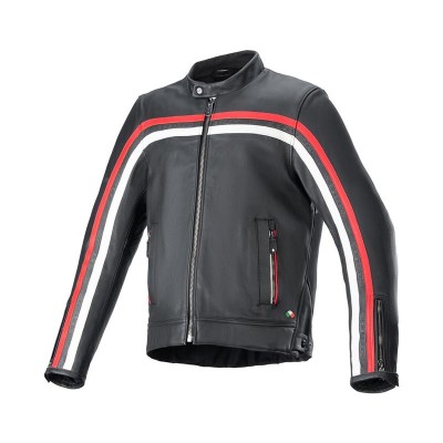 ALPINESTARS DYNO LEATHER BLACK RED JACKET