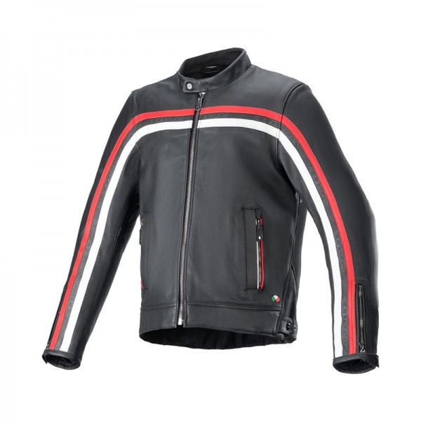 ALPINESTARS DYNO LEATHER BLACK RED JACKET