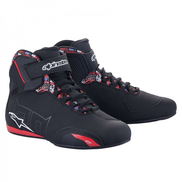 ALPINESTARS FQ20 SEKTOR BLACK BRIGHT RED SHOES