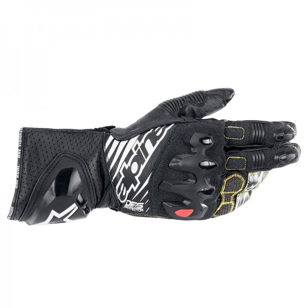 ALPINESTARS GP TECH V2 BLACK WHITE GLOVES